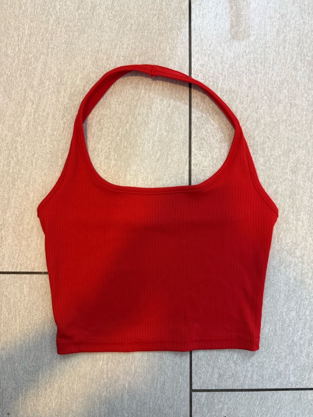 SHEIN Bright Red Ribbed Tank